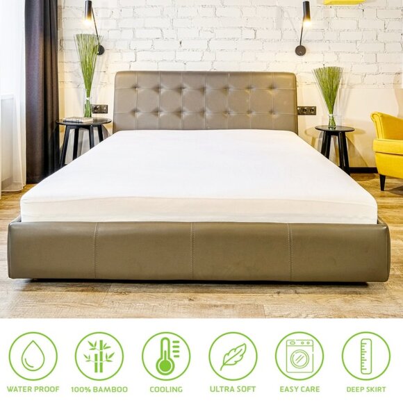 COMFIER SLEEP "100% Bamboo Mattress Protector" Waterproof- NaturallyCooling-KING - Picture 12 of 13